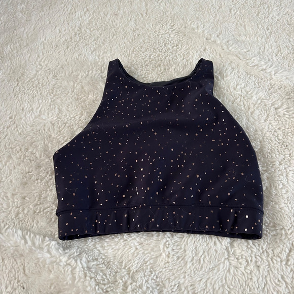 Peloton Other - Peloton Womens Black Gold Speck Sports Bra Size Small Workout Sporty Girl